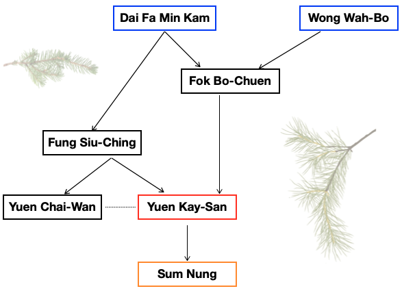 Yuen Kay-san's
lineage Yuen Kay-san's lineage